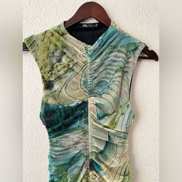 ZARA PRINTED TULLE DRESS 5039/330/115/15 - Picture 4 of 12